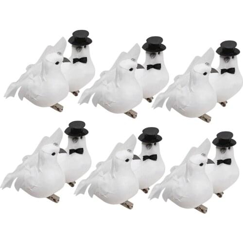 12pcs Cute Couple with Clip Modeling Toys Wedding Party Home Decor 15x8x7cm