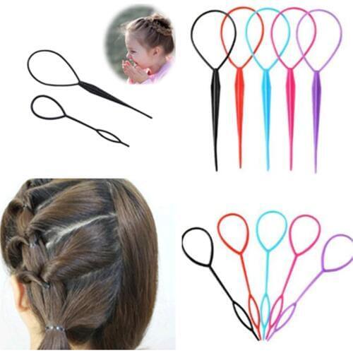 2Pcs Simple Magic Hair Twist Styling Tool Plastic Hairstyle Braid Makeup Tool Accessories Popular Ponytail Creator Hair Salon
