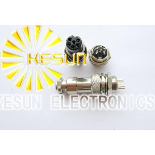 20pair Male & Female Diameter 12mm Wire Panel Connector GX12 6P GX12-6 M12 circular connector Socket Plug