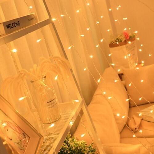 240LED 3x2M 220V Curtain Strings Light 8-Mode Lamp Holiday Party Hanging Decor