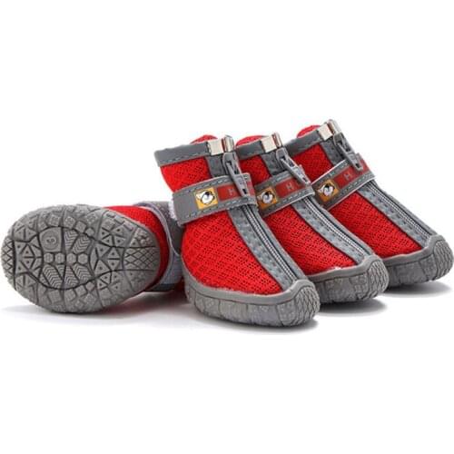 Pet Anti-slip Breathable Wear-resistant Shoes (ventilation 0701 Nine-hole Net) 5 PCS