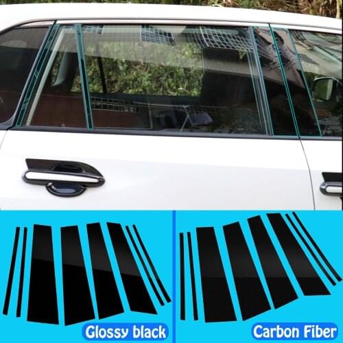 8Pcs Car Styling Window Trim Garnish Pillar Middle Sticker Decoration Strip For TOyota RAV4 rav4 2020 Accessories