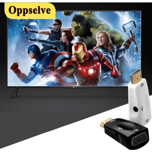 3 in 1 Male to Female HDMI-compatible to VGA Adapter For PC Laptop TV Box Computer Tablet HD 3.5mm Audio Interface Plug and Play