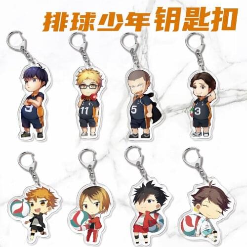 Anime Haikyuu!!! Cosplay Acrylic Keychain Toy Hinata Shyouyou Figures Keyring Double-sided Key Chain Pendant Gift