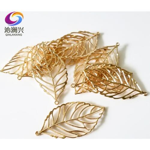 Free shipping 10pcs/pack Golden Small leaves alloy hollow out Leaf for Diy/Necklace/jewelry accessories SWYZ00