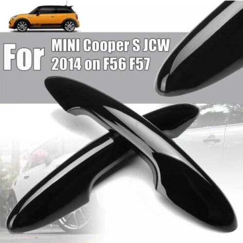 A Pair Gloss Black Car Door Handle Cover For BMW MINI Cooper S JCW 2014 on F56 F57 Car Handle Covers Accessories