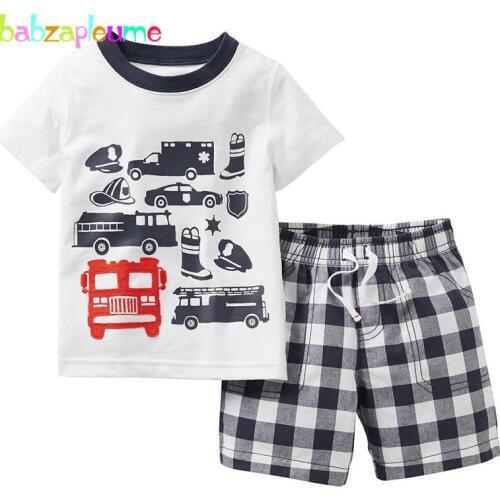 2T-7T Children Tracksuits Boys Clothes Short-Sleeve T-Shirt+Pant 2PCS sets Toddler Boys Clothing Casual Sport Kids Outfits A272