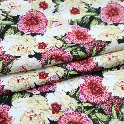 100cm*110cm Digital Printed Cotton Poplin Fabric Floral DIY Material Children