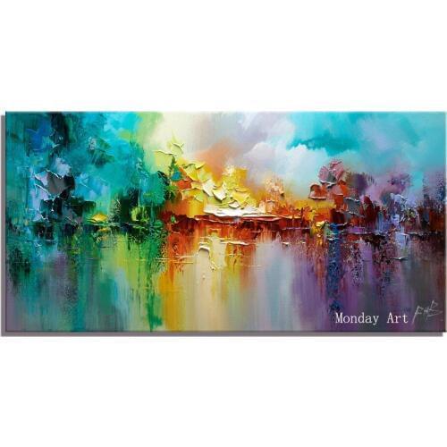 Hand Painted Knife abstract Oil Painting On Canvas Large Palette 3D Modern Paintings For Living Room office Wall Art Pictures