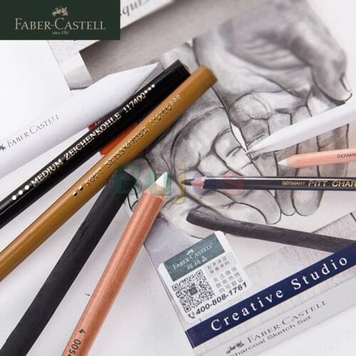 Faber-Castell Classic Sketch Set - Graphite Pastel Pencil Sketching Set, Goldfaber Graphite Sketch Set Art Drawing Pen
