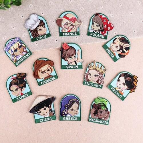 Combination set cartoon character princess beautiful girl costume embroidery patch applique DIY childrens T-shirt accessories