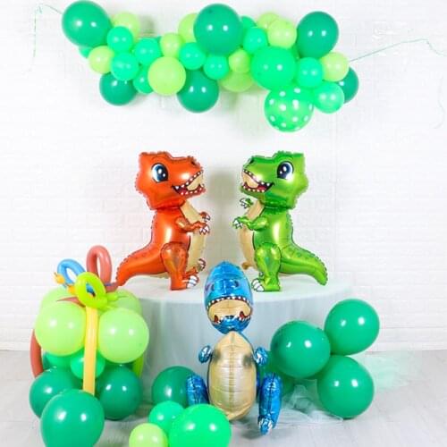 Walking Dinosaur Foil Balloons Jungle Animal Boys Birthday Party Decors Jurassic Standind Dragon Kids Toys Air Globos