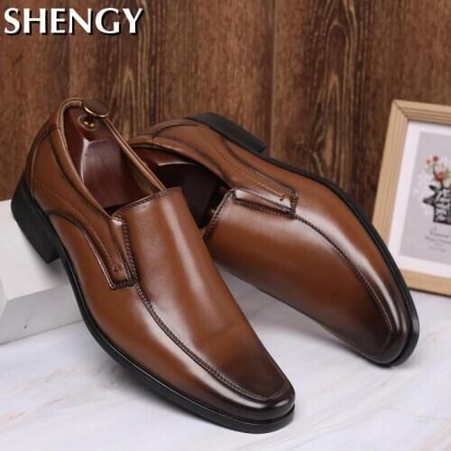 2020 Fashion Classic Business Brand Men Shoes High Quality Elegant Formal Wedding Casual Shoes Men Light Slip On Office Oxford