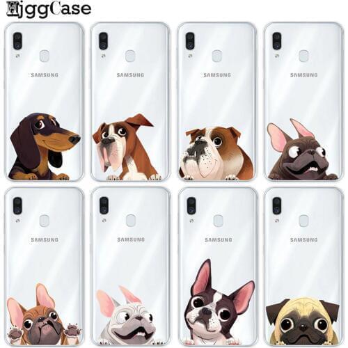 Cute Animal Pug Dog Cartoon Bulldog Soft Phone Case for Samsung Galaxy A70 A60 A50 A40 A30 A20 A10 A7 A9 A6 A8 Plus 2018 Cover