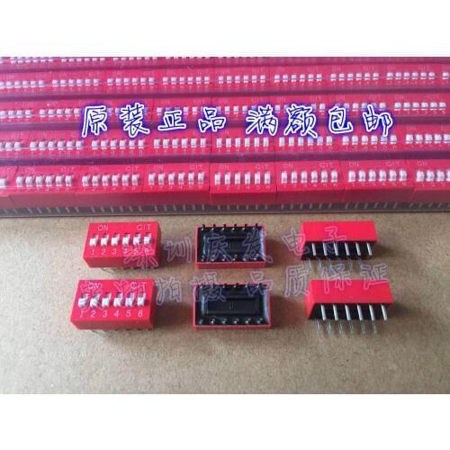 Original new 100% KG06E dial code switch code switch piano key 6 bit 6P DIP foot distance 2.54mm