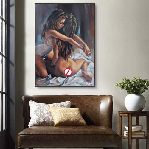 Sexy Naked Girls Embrace Canvas Posters and Prints Paintings Girls Wall Pictures Figure Art for Bedroom Living Room Unframed