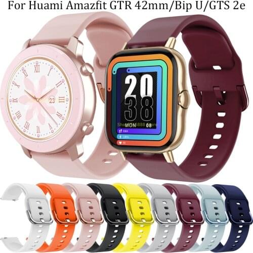 For Xiaomi Huami Amazfit GTR 42mm Wrist Strap Silicone Bracelet Band for Amazfit Bip U S GTS 2e Watchband 20mm Smart Accessories