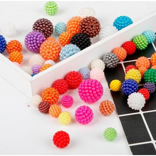Mixed 10mm/12mm/14mm/20mm Bayberry Beads Imitation Pearl Beads Round Loose Beads for Jewelry Making DIY Accessories