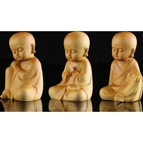 Little Monk Decoration New Chinese Zen Home Decoration Solid Wood Tea Decoration Small Zen Sami Statue Decoration