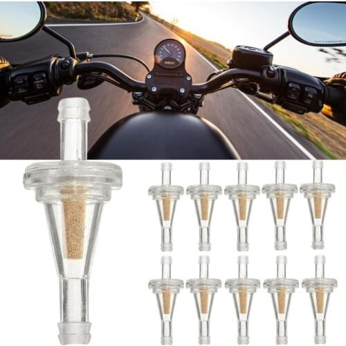 10PCS Universal Motorcycle Inline Gas Fuel Filter 1/4 In For ATV Motorcycle Gas Petrol Fuel Oil Filter Mini