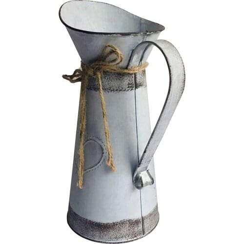 Bucket Rope Heart Shape Wedding Antique Home Decor Rural With Handle Vase Bottle Farmhouse Iron Art Rustic Dinner Table