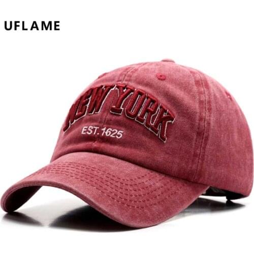 Spring and Autumn Korean Youth Retro Wash Embroidery NEWYORK Cap Mens Outdoor Sunshade Womens Sunscreen Baseball Cap Kids Hats