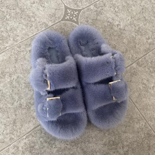 2020 Childrens Version Of Real Fox Fur Slippers And PVC Color Diagonal Bag Furry Little Slippers Plus Jelly Color Small Bag