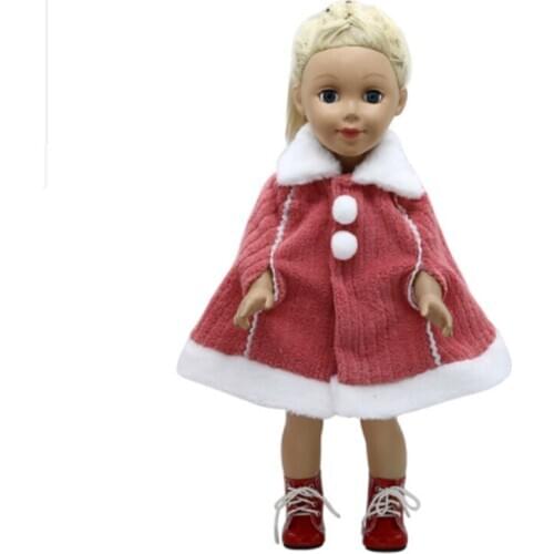 18 inch Girl Doll Clothes Red Winter Cloak Coat fit 18 inch Girl Doll Accessories Girls Christmas Gift