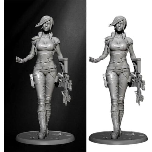 50mm 1/35 Produced by ZBBOY The Return of the Detective Resin Figure Female Soldier White Model