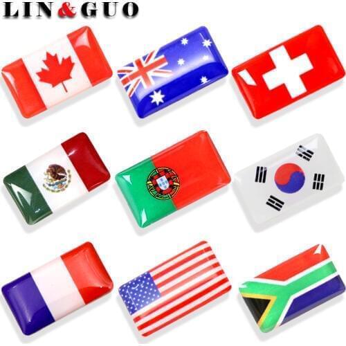 8pcs Steering wheel 3D Epoxy Car Styling Accessories fit for USA France Mexico Portugal Korea Canada national Emblem Car Sticker