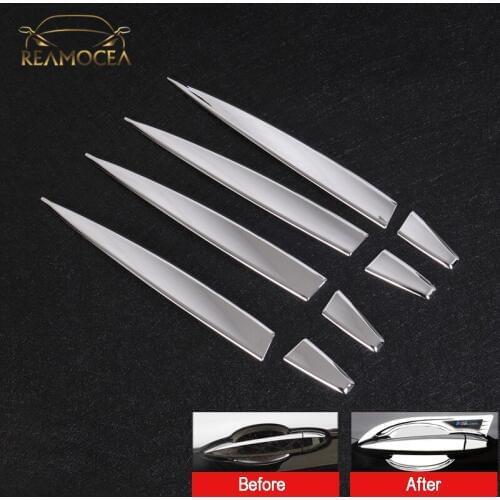 Reamocea 8Pcs ABS Chrome Car Door Handle Cover Trim Door Panel Pull Sticker For BMW 1&2 Series X1 X5 X6 Styling Car Accessories