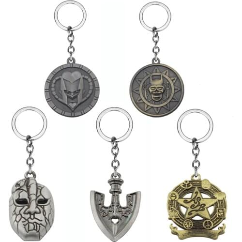 Anime JOJOS BIZARRE ADVENTURE Keychain Mask Metal KILLER QUEEN Keyring Holder Higashikata Josuke llaveros Jewery