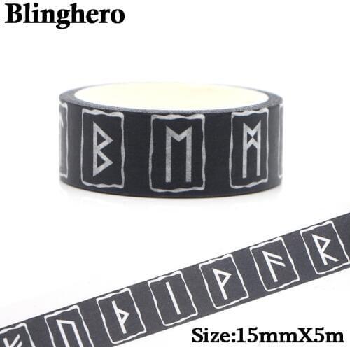CA161 Viking Runes 90s Masking Washi Tape Decorative Adhesive Scrapbooking Stationery Stickers Paper Fanstasy Decorations 1PCS