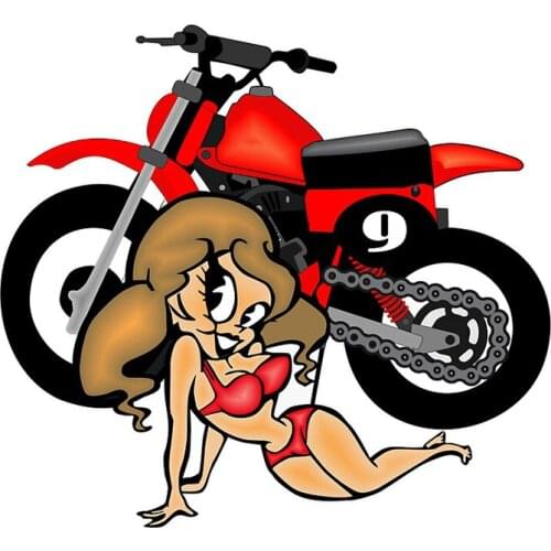 EARLFAMILY 13cm x 11.4cm for Motocross Beauty Car Stickers and Decals JDM Accessories Custom Printing Waterproof Window Decor