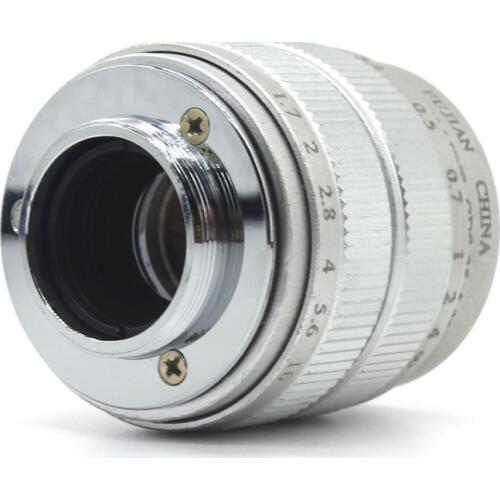 Fujian CCTV 35mm f1.7 Lens C Mount for Olympus PEN E-P6 / E-PL7 / E-PL6 / E-PL5 / E-PM3 / E-PM2 silver