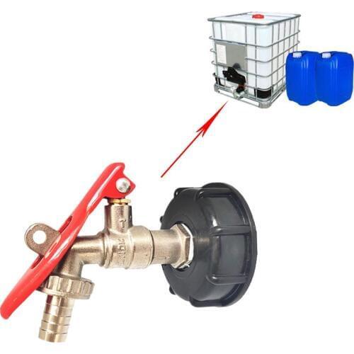 IBC Tote Tank Food Grade Drain Adapter 1/2" Garden Hose Lockable Faucet Water Tank Hose Connector Replacement