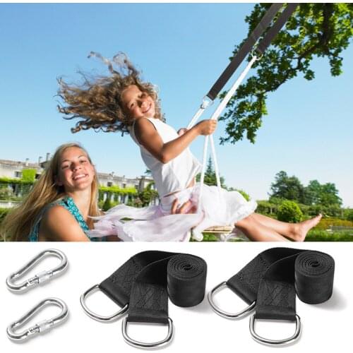 One Pair Tree Swing Hanging Kit Hammock Straps Camping 350 KG Load Capacity Rope Carabiner OutDoor Hiking Hammock Hanging Belt