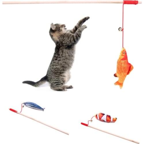 Cat Tease Stick Play Toy Kitty Amusement Fish Training Chaser Wand Carp - 4 Types to Choose