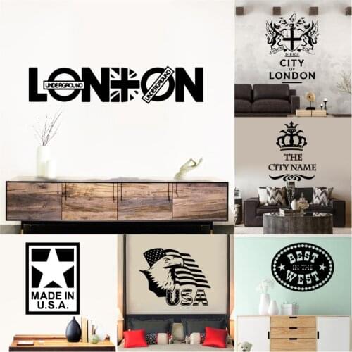 Creative London The USA City Name Wall Stickers Personalized Creative For Office Mall Decoration Mural Poster