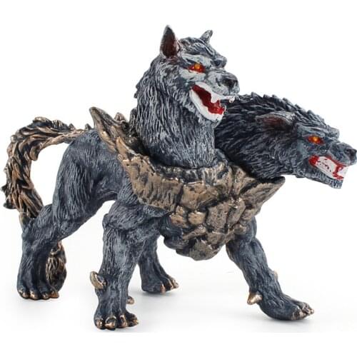 Mythical Cerberus Figures Toys Desktop Animal Static Ornaments Two-Headed Dog PVC Material Friend Gift