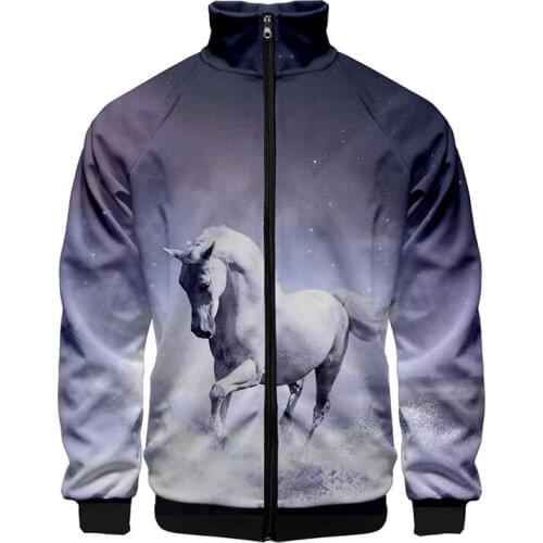 Trendy Popular Horse and Zebra Costume Animal 3d Stand Collar Men Teenage Zipper Jackets boys girls 3D Sweatshirt Casual coats