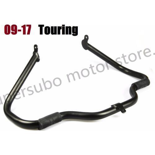 Motorcycle Black Mustache Highway Engine Guard Crash Bar For harley Touring Street Glide Road King FLHR FLHT FLHX 09-17 Black