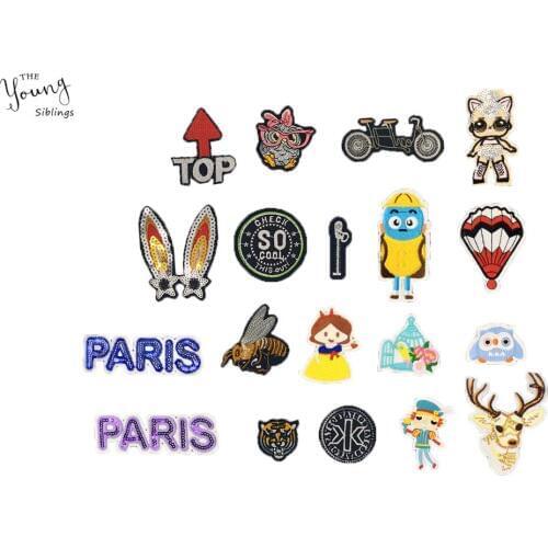 Cartoon iron on Patches bike honeybee Embroidery patch Sewing Patch DIY Kids Clothes Jacket Cap Sewing Applique Badges Accessory