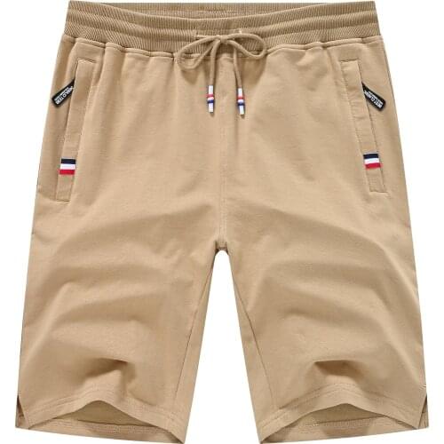 Mens Cotton Workout Stretch Casual Home Sports Fitness Running Mountain Climbing Shorts Drawstring Zipper Pocket