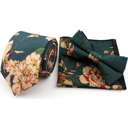 Mens Polyester Designer Colorful Geometric Floral Paisley Pocket Square Handkerchief Butterfly Bow Tie Ties Set Bohemian Lots