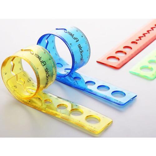 30cm Soft Flexible Ruler Multicolor Measure Straight Rulers Office School Supplies Stationery Students Kids Gifts
