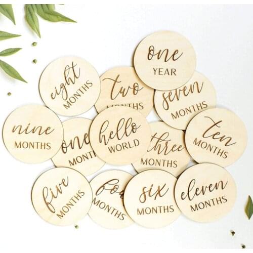 14pcs/Set Baby Milestone Set Baby Monthly Newborn Memorial Card Newborn Birth Month Birthday Baby Children Photography Props