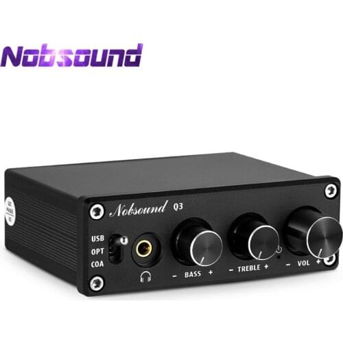 Nobsound HiFi USB DAC Mini Digital to Analog Converter Coax/Opt Headphone Amp With Treble Bass Control