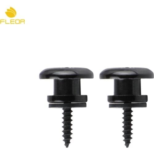 NEW Pair of Mushroom Head Electric Guitar Strap Locks Buttons Black Metal