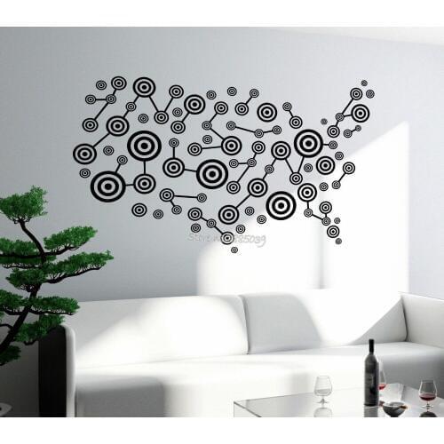 Newest Design USA Map Wall Decal Art America Atlas Travel Vinyl Stickers For Living Room Wall Tattoo New Style Mural Decor LA542